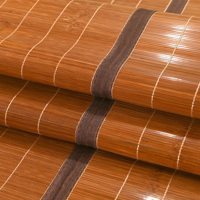 91家纺网 家纺一手货源 找家纺 森璐家纺 2025新款茶香养生竹席藤席草席冰丝席凉席子 艾草驱蚊席-反面冰丝