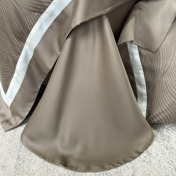 91家纺网 家纺一手货源 找家纺 若未家居 LOVEWE HOUSE 2025新款天丝提花套件撞色轻奢风四件套-天丝布拉格 天丝布拉格 美拉德棕