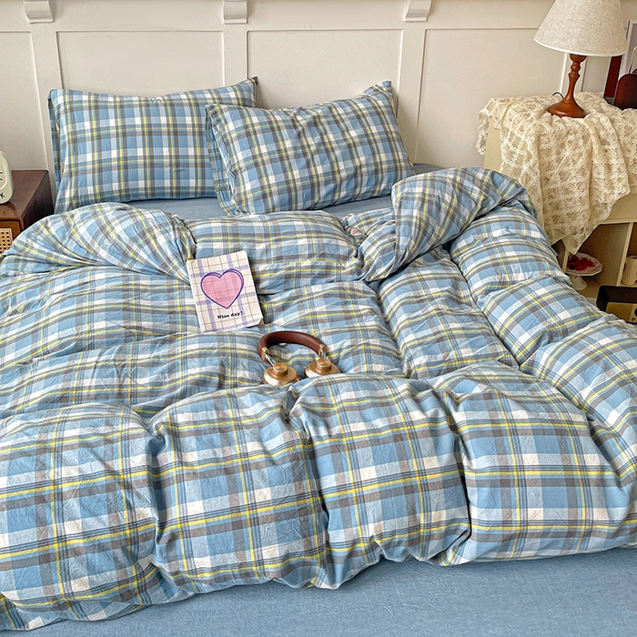 91家纺网 家纺一手货源 找家纺 大柏树 2025新款全棉水洗棉套件-床单四件套 莫妮卡