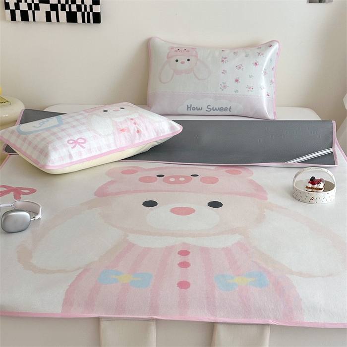 91家纺网 家纺一手货源 找家纺 美乐迪家纺 2025新款异形冰藤席 大耳兔