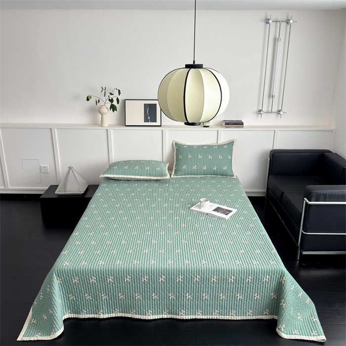 91家纺网 家纺一手货源 找家纺 美优兰 2025春夏新款双面天丝高温砂洗床盖 机器狗