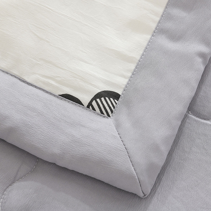 91家纺网 家纺一手货源 找家纺 红日子纺织品 2025新款棉麻夏被四件套 黑白爱心