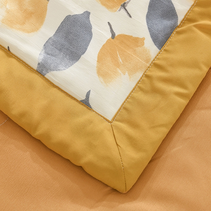 91家纺网 家纺一手货源 找家纺 红日子纺织品 2025新款棉麻夏被四件套 漫花-黄