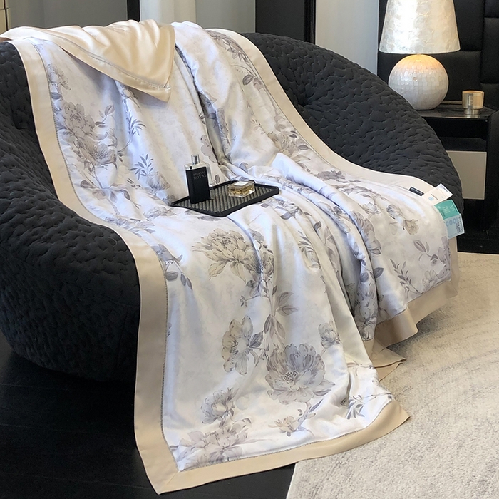 91家纺网 家纺一手货源 找家纺 若未家居 LOVEWE HOUSE 2025新款兰精天丝印花夏被及夏被四件套 芍药连枝（床单款+床盖款）