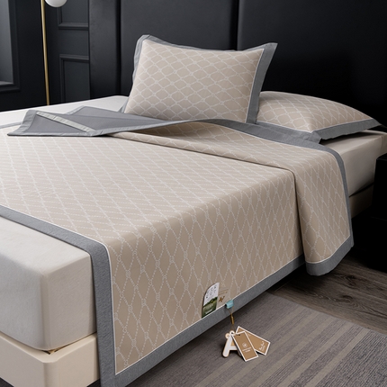 91家纺网 家纺一手货源 找家纺 （总）小牛席业 2025新款轻奢风凉感冰丝席-月亮爱心系列凉席藤席冰藤席冰丝席草席竹席乳胶席凉豆豆席 