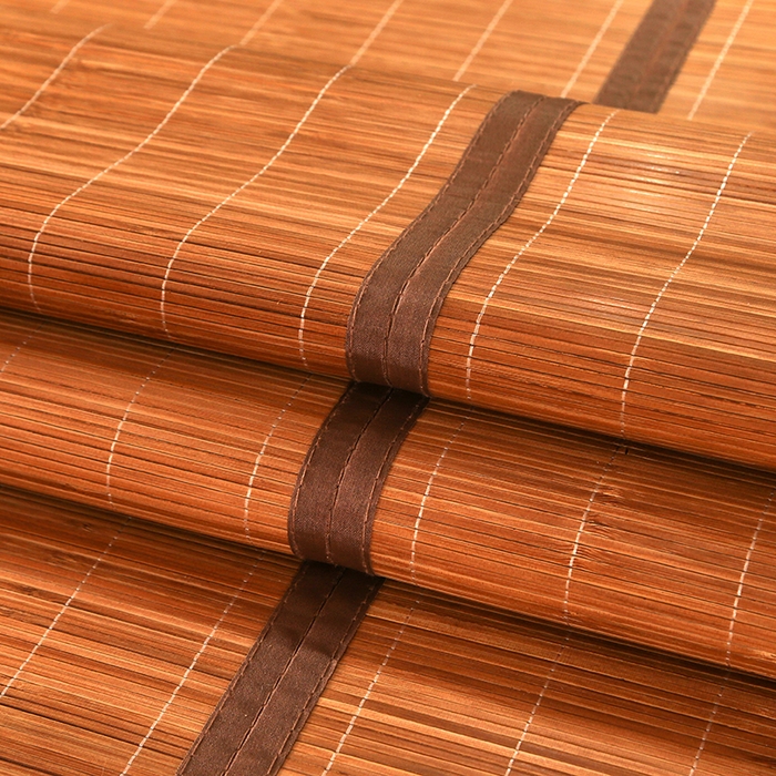 91家纺网 家纺一手货源 找家纺 森璐家纺 2025新款茶香养生竹席藤席草席冰丝席凉席子 亲肤碳化席-反面亚草