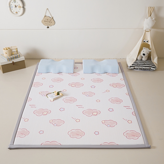 91家纺网 家纺一手货源 找家纺 川悦生活 2025新款数码印花冰豆豆凉席床垫-学生床-系列二 软噗奶云