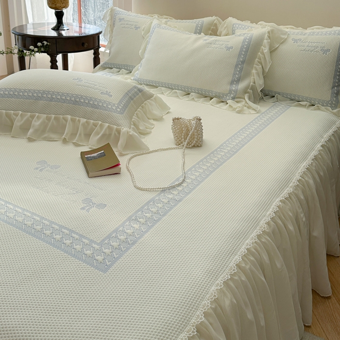 91家纺网 家纺一手货源 找家纺 2025新款蝴蝶小姐冰岛赋能凉席三件套 蝴蝶小姐-蓝