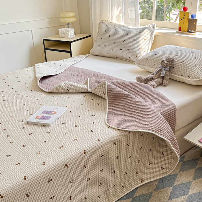 91家纺网 家纺一手货源 找家纺 菲梵家纺2024新款全棉印花夹棉床盖三件套提供买家秀樱资