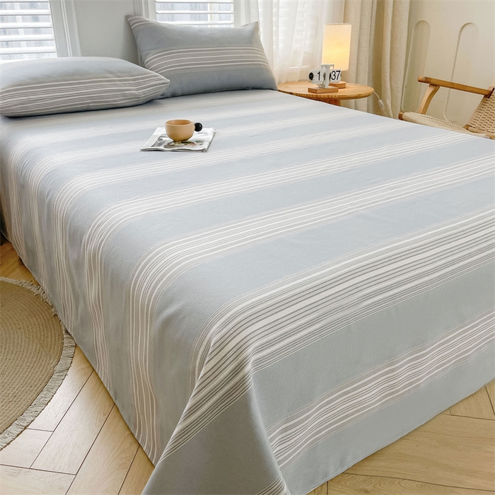 91家纺网 家纺一手货源 找家纺 美梦里 2025新款无印老粗布床单凉席席子 流年灰