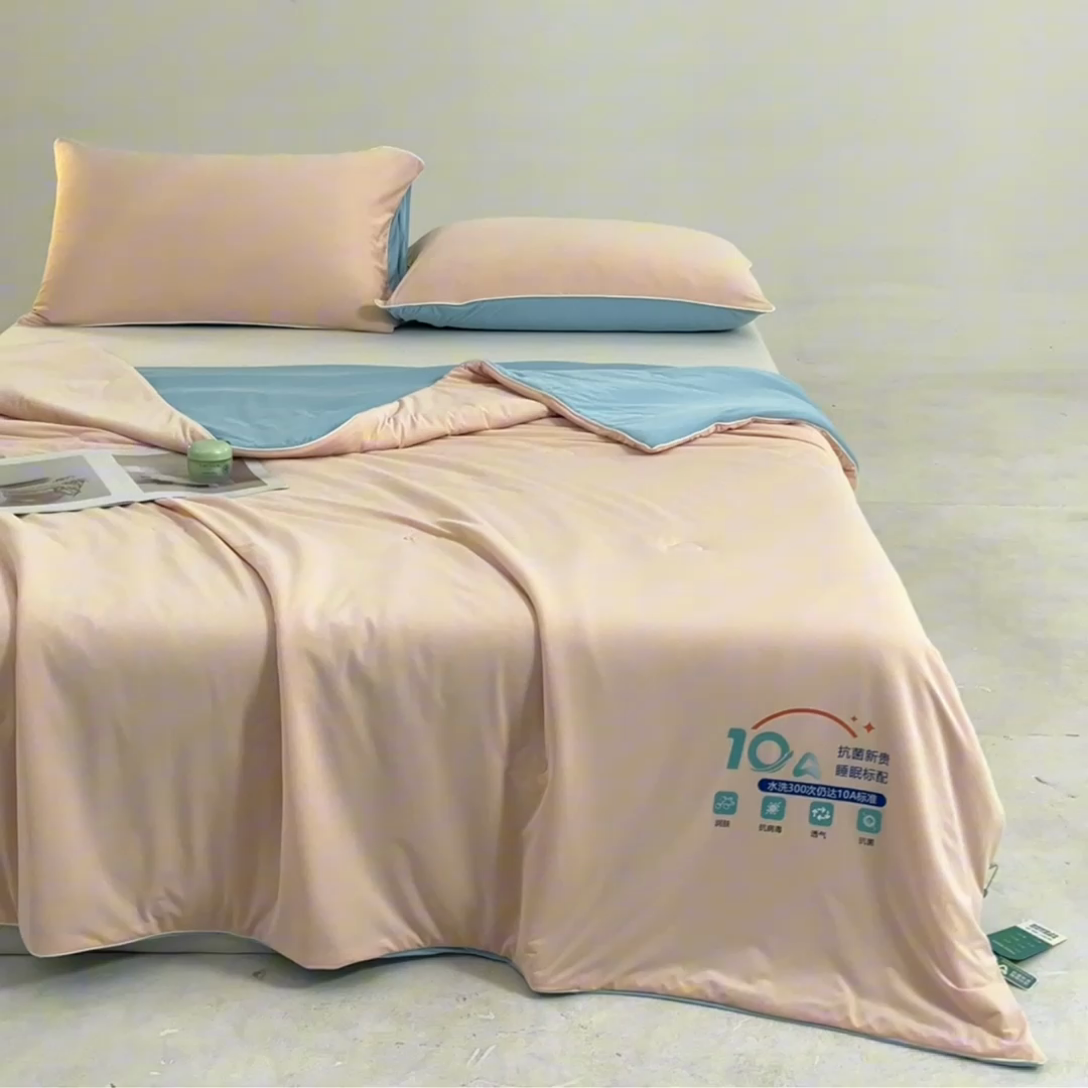 91家纺网 家纺一手货源 找家纺 宝士康家纺 2025春夏新款10A抗菌凉感丝夏被夏凉被空调被 玉兰啵啵