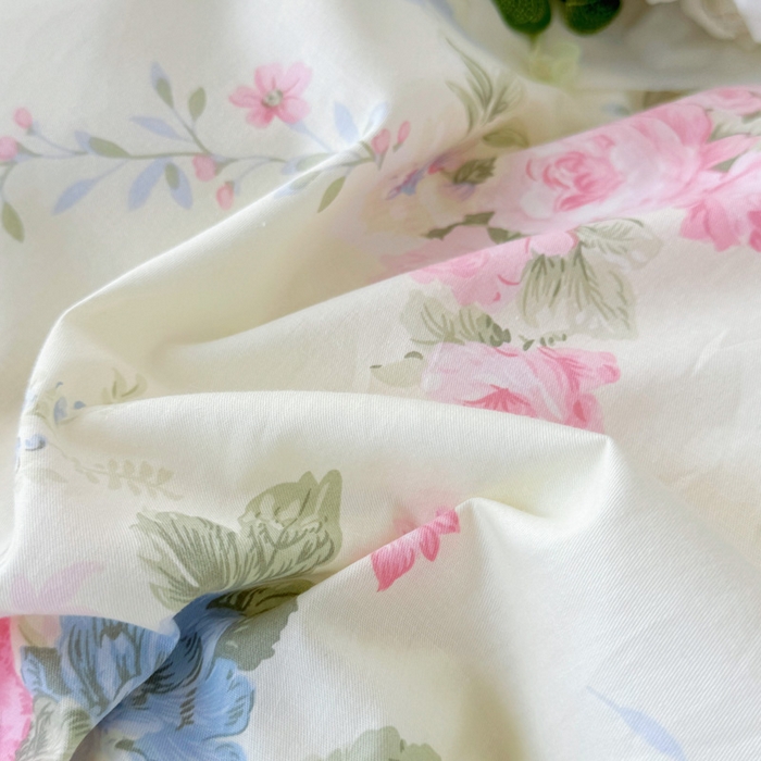 91家纺网 家纺一手货源 找家纺 添越 2024小清新韩版蕾丝花边纯棉夹棉床盖三件套全棉恋爱季节