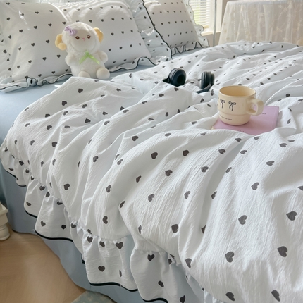 91家纺网 家纺一手货源 找家纺 （总）十里居 2025新款云感木棉花边夏被四件套