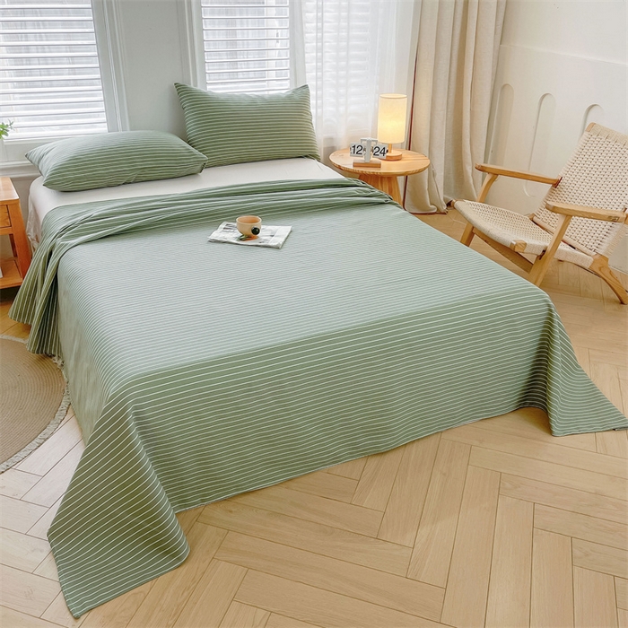 91家纺网 家纺一手货源 找家纺 美梦里 2025新款无印老粗布床单凉席席子 云熙绿