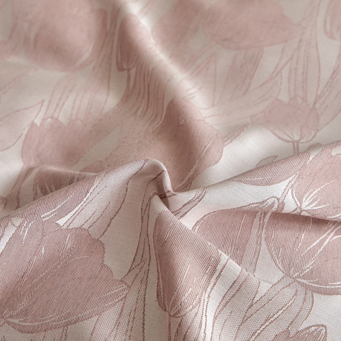 91家纺网 家纺一手货源 找家纺 琪格格纺织  2025新款色织天丝棉提花四件套 风之语-粉紫