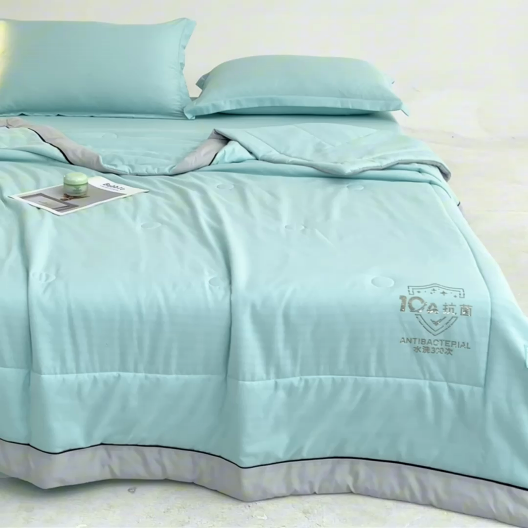 91家纺网 家纺一手货源 找家纺 宝士康家纺 2025新款10A抗菌华夫条提花夏被 明兰