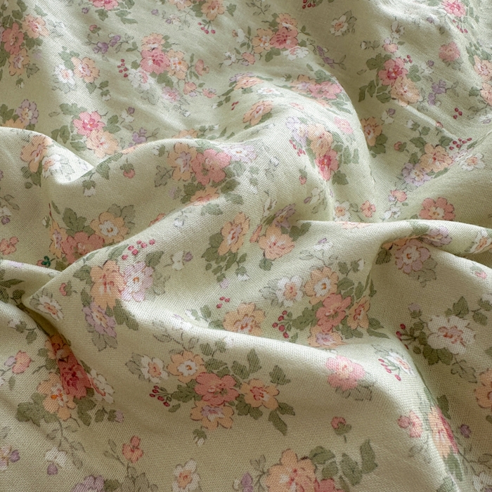 91家纺网 家纺一手货源 找家纺 淑女公社家纺  2025春夏新款法式纯棉双层纱夏被床盖四件套 春天里