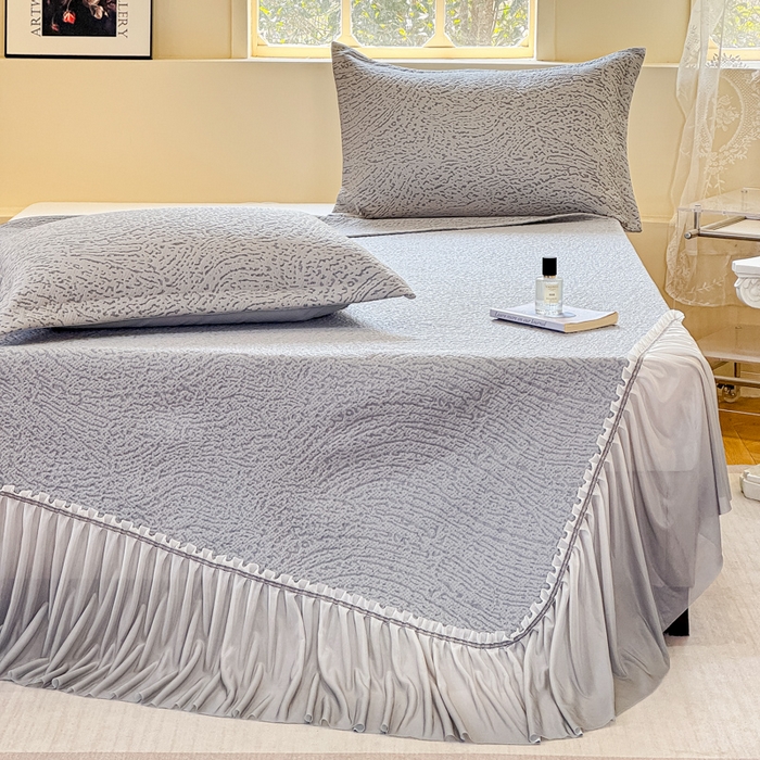 91家纺网 家纺一手货源 找家纺 棉生活家纺 2025新款高端款冰离子超软按摩凉席 豹纹-灰-床笠款