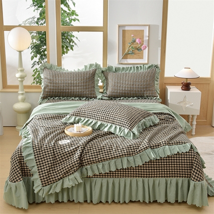 91家纺网 家纺一手货源 找家纺 （总）茉保家纺 2025新款水洗棉印花夏被四件套-无印