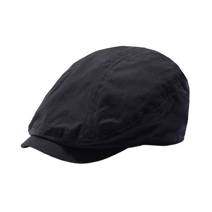 良品汇馆2025新款日系无印男女棉质透气贝雷帽良品防晒遮阳帽夏季帽子报童帽纯色 黑色均码