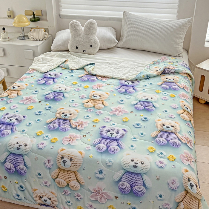 91家纺网 家纺一手货源 找家纺 （总）庭彤 2025新款5D夏被空调被A类云母仿锦氨凉感丝夏凉被子被芯【 量大可谈】