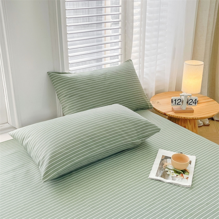 91家纺网 家纺一手货源 找家纺 美梦里 2025新款无印老粗布床单凉席席子 云熙绿