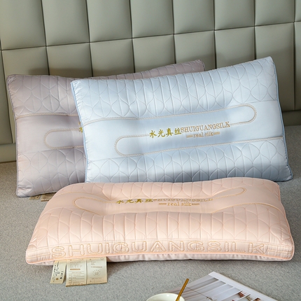 爱来依2025新款莫代尔水光真丝乳胶枕芯48*74cm 组合图（仅供参考）