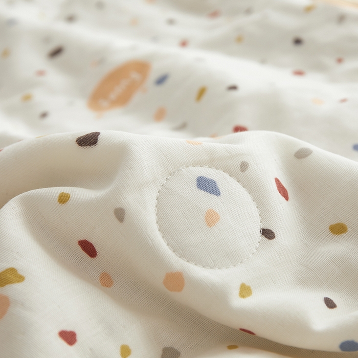 91家纺网 家纺一手货源 找家纺 荷马之梦 2025新款A类原创卡通全棉双层纱贴布绣大豆纤维儿童夏被 酷小熊