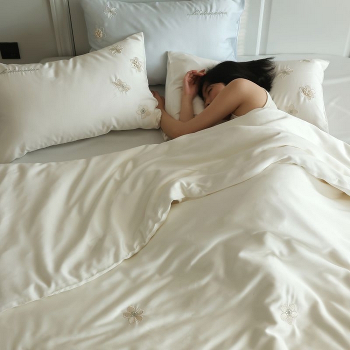 91家纺网 家纺一手货源 找家纺 （总）初拾 2025新款60s天丝棉超细旦立体绣花四件套-仙本那