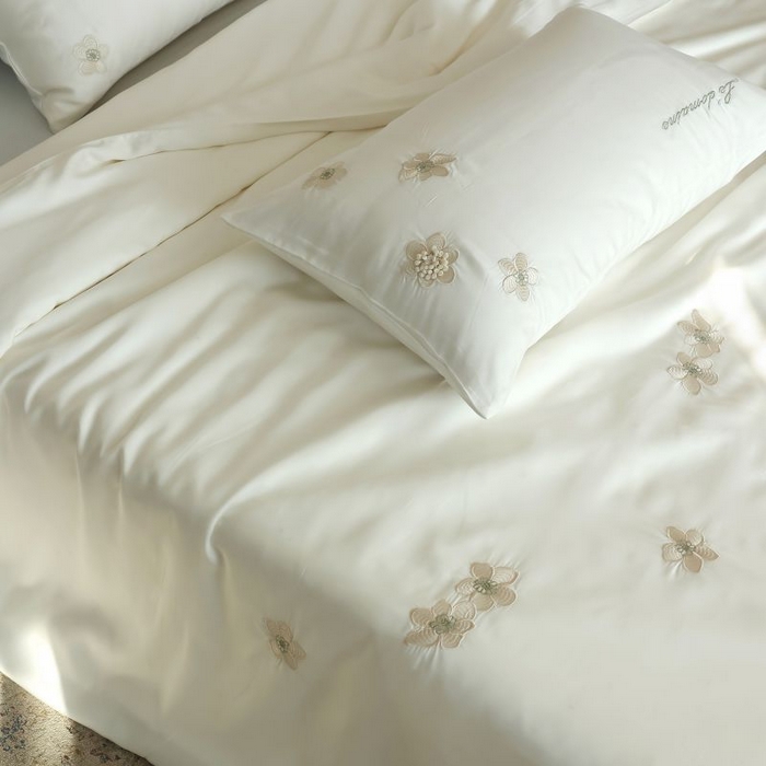 91家纺网 家纺一手货源 找家纺 （总）初拾 2025新款60s天丝棉超细旦立体绣花四件套-仙本那