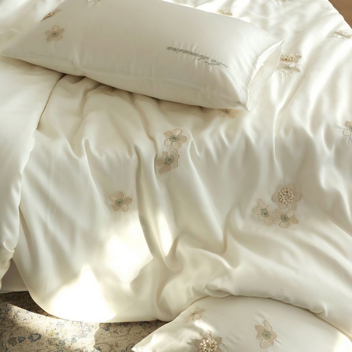 91家纺网 家纺一手货源 找家纺 （总）初拾 2025新款60s天丝棉超细旦立体绣花四件套-仙本那