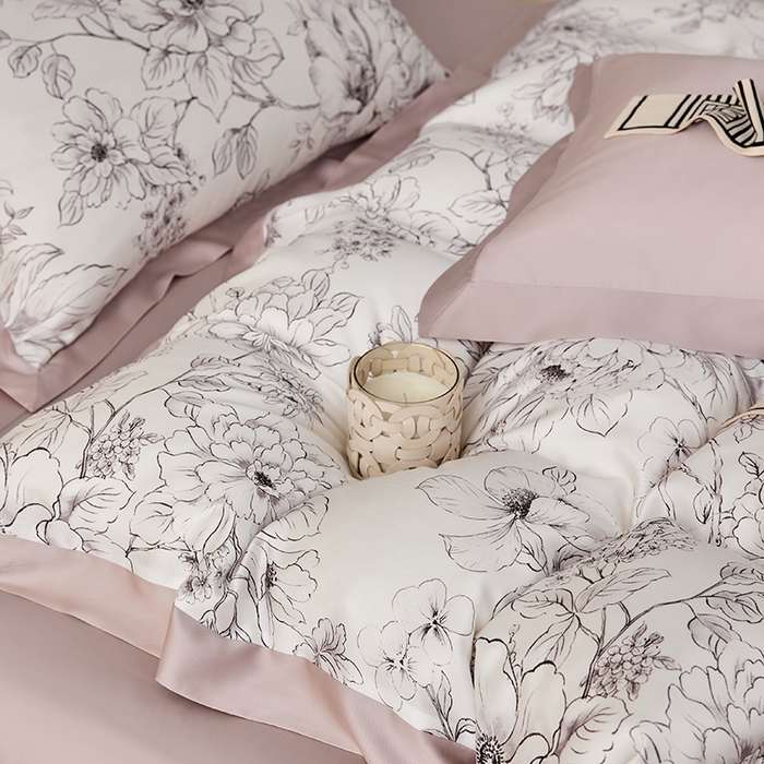 91家纺网 家纺一手货源 找家纺 禾时 2025新款60S兰精天丝印花四件套 晨烟