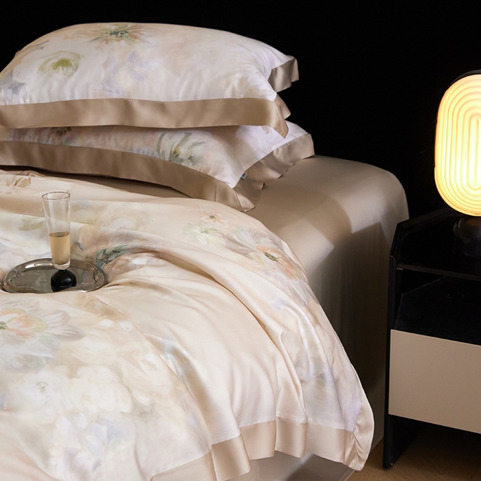 91家纺网 家纺一手货源 找家纺 禾时 2025新款60S兰精天丝印花四件套 初夏（米）