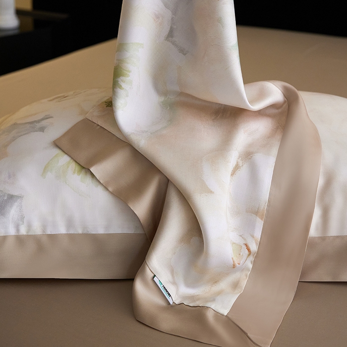 91家纺网 家纺一手货源 找家纺 禾时 2025新款60S兰精天丝印花四件套 初夏（米）