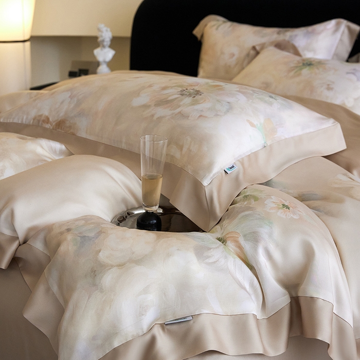 91家纺网 家纺一手货源 找家纺 禾时 2025新款60S兰精天丝印花四件套 初夏（米）