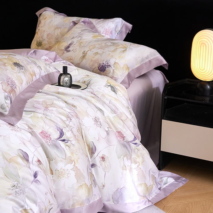 91家纺网 家纺一手货源 找家纺 禾时 2025新款60S兰精天丝印花四件套 锦绣