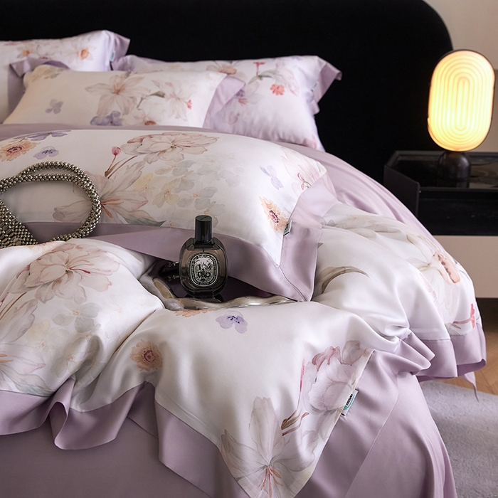 91家纺网 家纺一手货源 找家纺 禾时 2025新款60S兰精天丝印花四件套 初禾