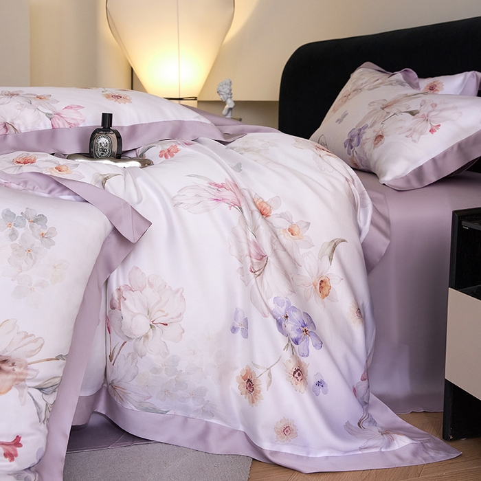 91家纺网 家纺一手货源 找家纺 禾时 2025新款60S兰精天丝印花四件套 初禾