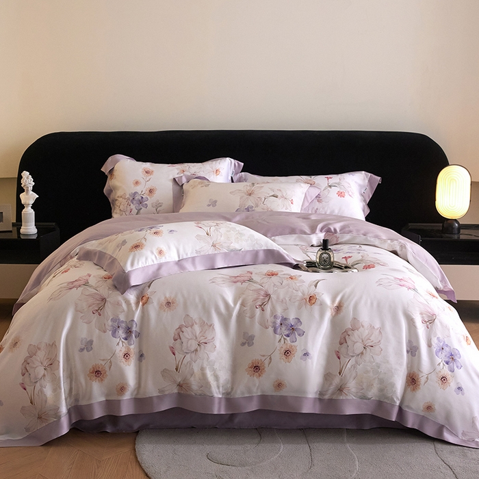 91家纺网 家纺一手货源 找家纺 禾时 2025新款60S兰精天丝印花四件套 初禾