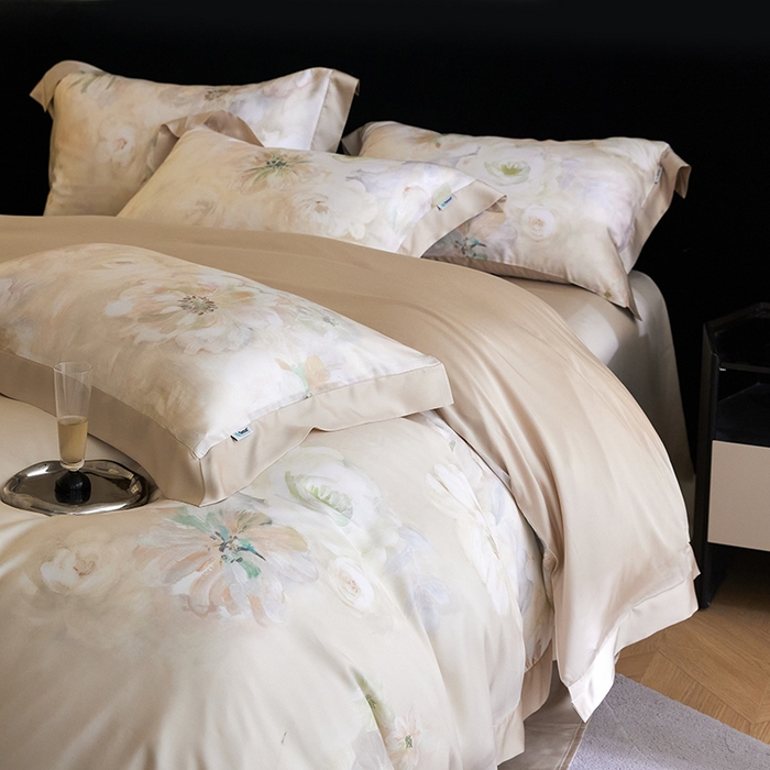 91家纺网 家纺一手货源 找家纺 禾时 2025新款60S兰精天丝印花四件套 初夏（米）