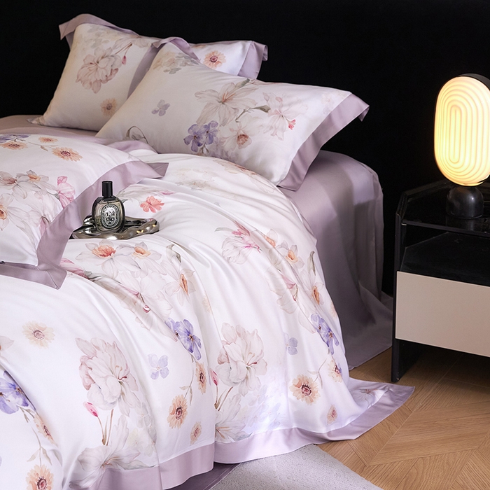 91家纺网 家纺一手货源 找家纺 禾时 2025新款60S兰精天丝印花四件套 初禾