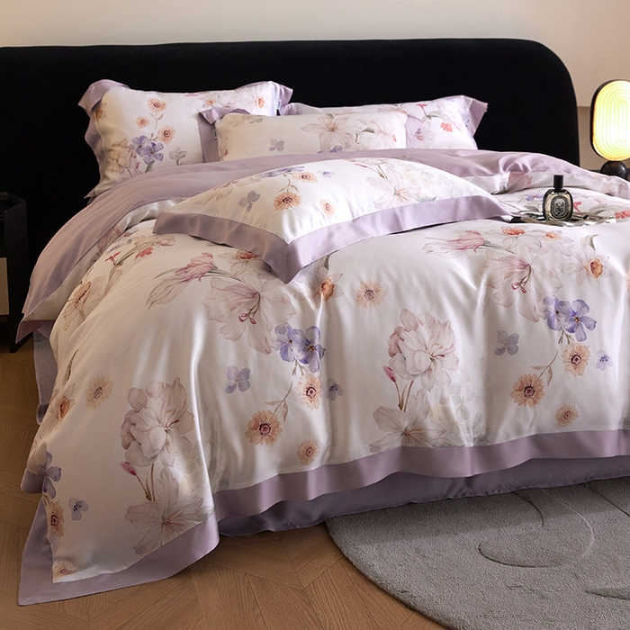 91家纺网 家纺一手货源 找家纺 禾时 2025新款60S兰精天丝印花四件套 初禾