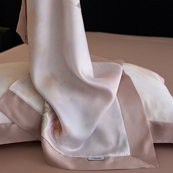 91家纺网 家纺一手货源 找家纺 禾时 2025新款60S兰精天丝印花四件套 安然