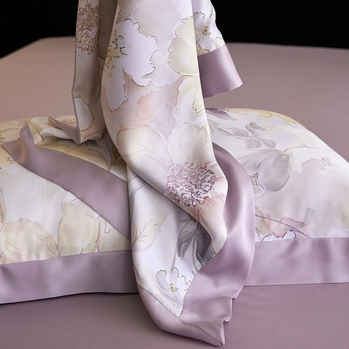 91家纺网 家纺一手货源 找家纺 禾时 2025新款60S兰精天丝印花四件套 锦绣