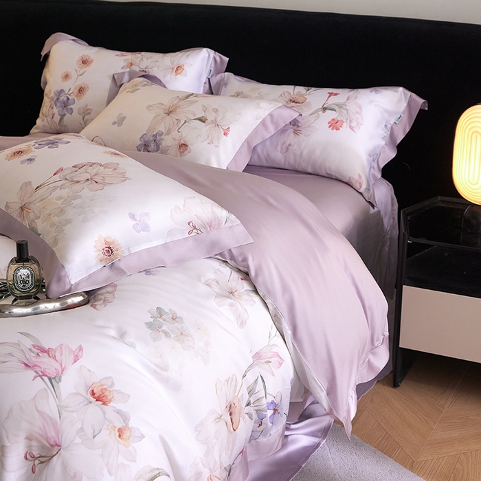 91家纺网 家纺一手货源 找家纺 禾时 2025新款60S兰精天丝印花四件套 初禾