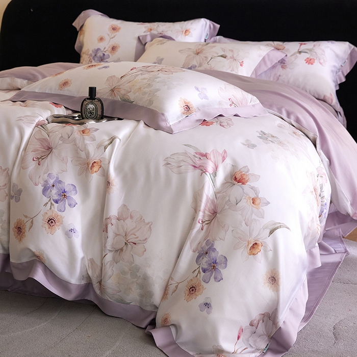 91家纺网 家纺一手货源 找家纺 禾时 2025新款60S兰精天丝印花四件套 初禾