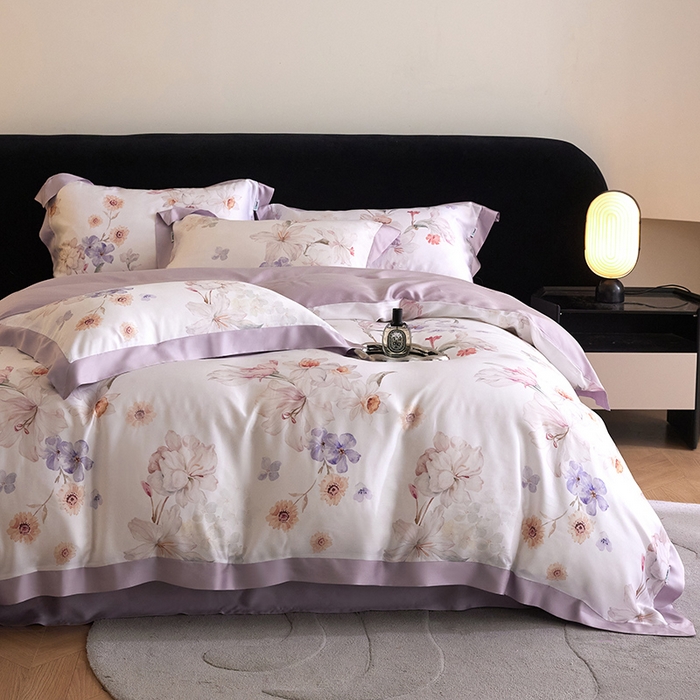 91家纺网 家纺一手货源 找家纺 禾时 2025新款60S兰精天丝印花四件套 初禾