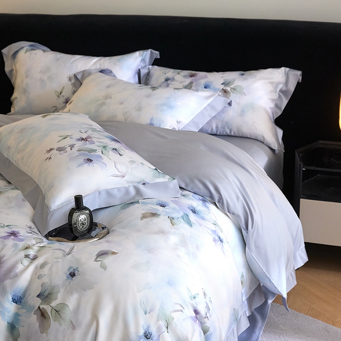 91家纺网 家纺一手货源 找家纺 禾时 2025新款60S兰精天丝印花四件套 温岚