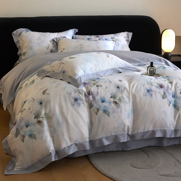 91家纺网 家纺一手货源 找家纺 禾时 2025新款60S兰精天丝印花四件套 温岚