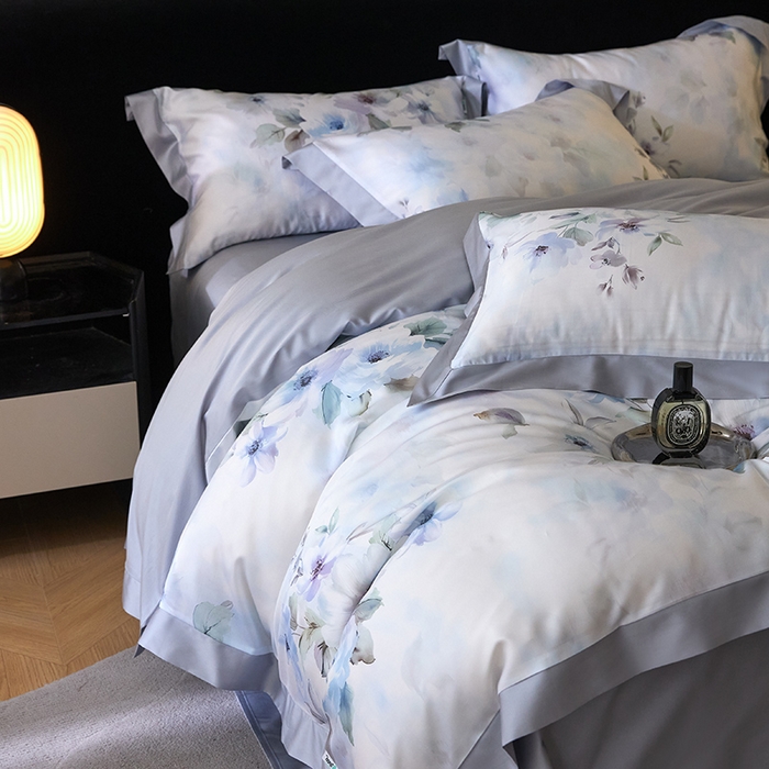 91家纺网 家纺一手货源 找家纺 禾时 2025新款60S兰精天丝印花四件套 温岚